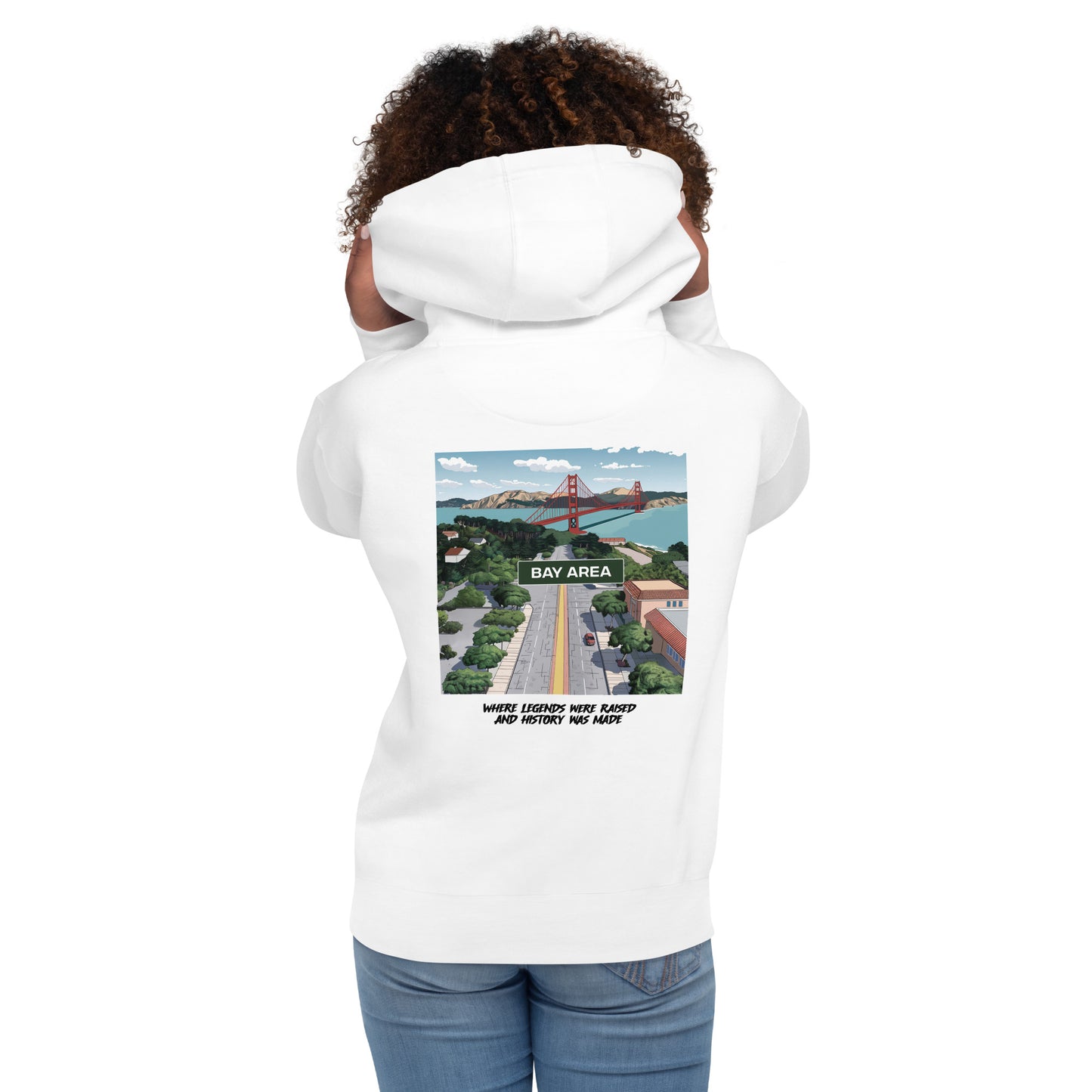 Bay Area '80s Back Design (Hoodie) - White
